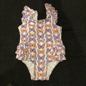 Tucker + Tate Baby Butterfly Print Ruffled Swimsuit